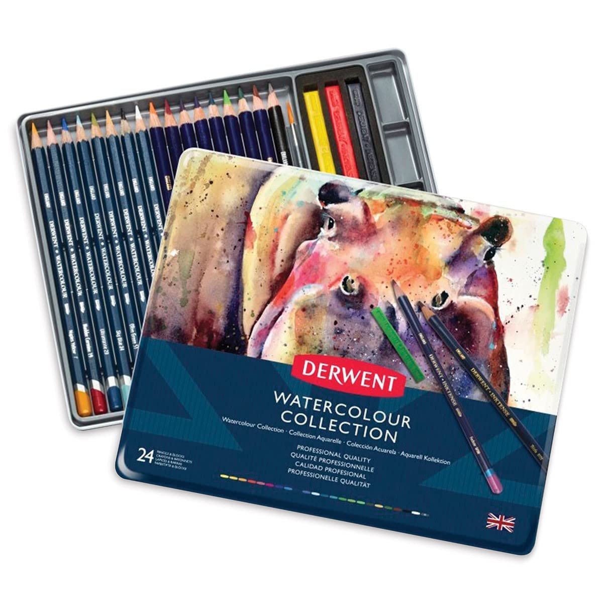 Amazon.com : Derwent Watercolor Collection, Metal Tin, 24 Count